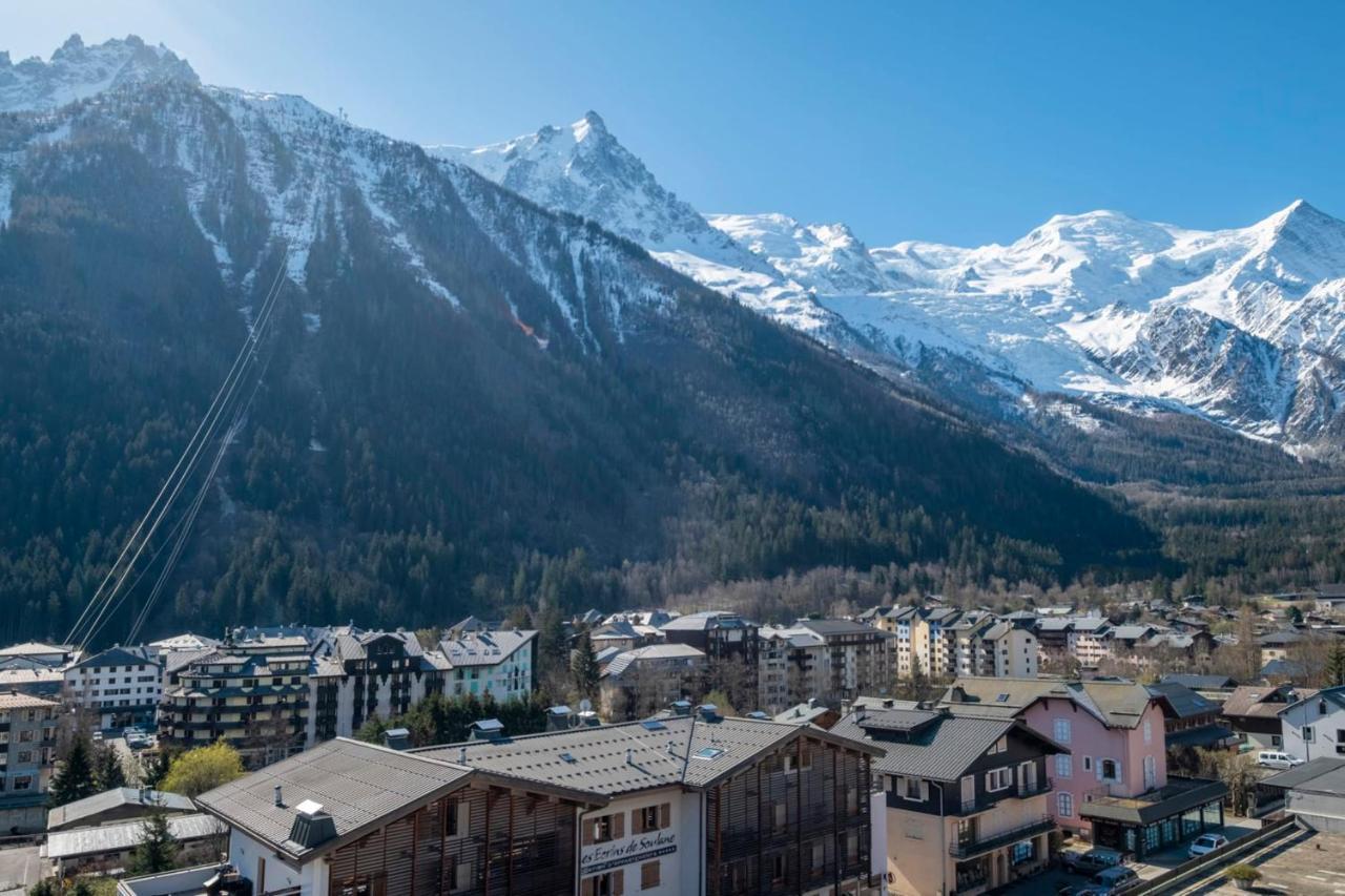 Modern Studio With Mont Blanc View And Pool Chamonix Eksteriør bilde
